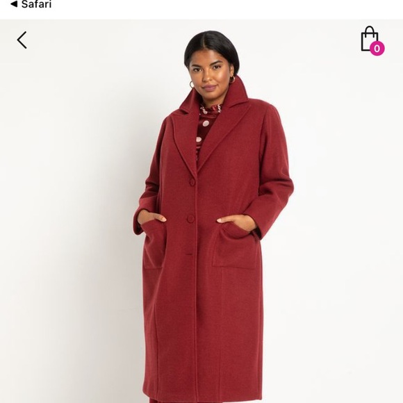 Long coat with pockets from Eloquii in the color pomegranate! Size 22/24. - Picture 5 of 5